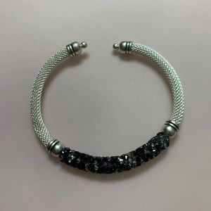 Alex and ani mesh cuff with crystals